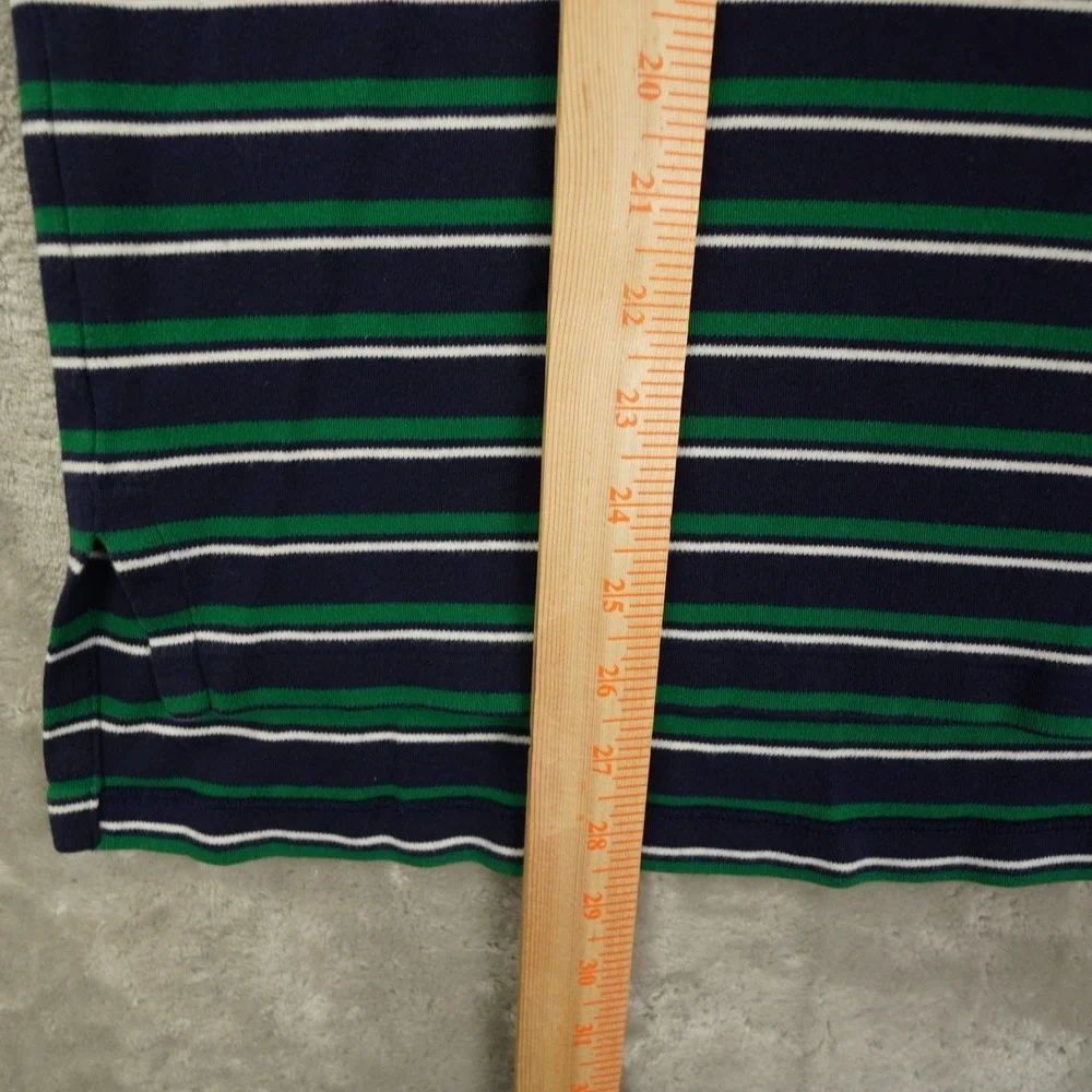 Polo Ralph Lauren Polo Shirt Men's' Large Blue Green Stripe Preppy 90s